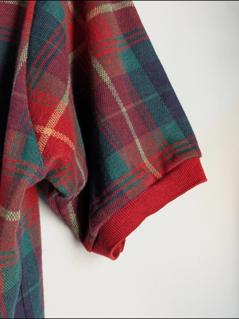 VTG Polo Ralph Lauren Men's Polo Sz Large Red Tartan Plaid Made In The USA 90's